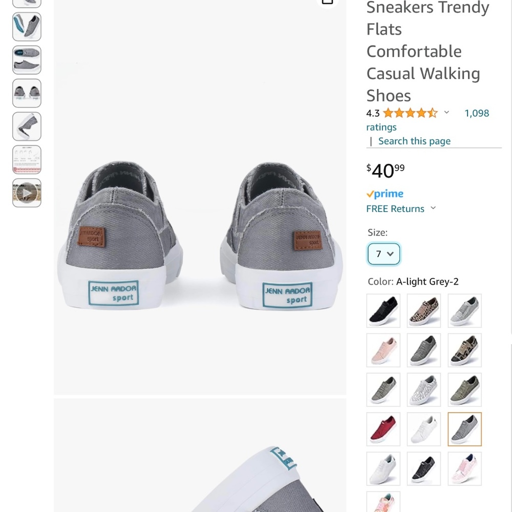 Women's Size 7 Jenn Ardor slip on sneakers